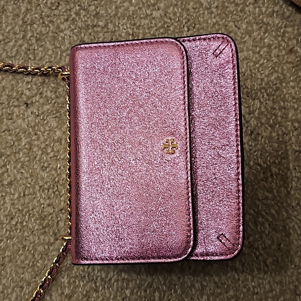 JSELISE2 Profile.  Tory burch metallic pink purple shoulder bag